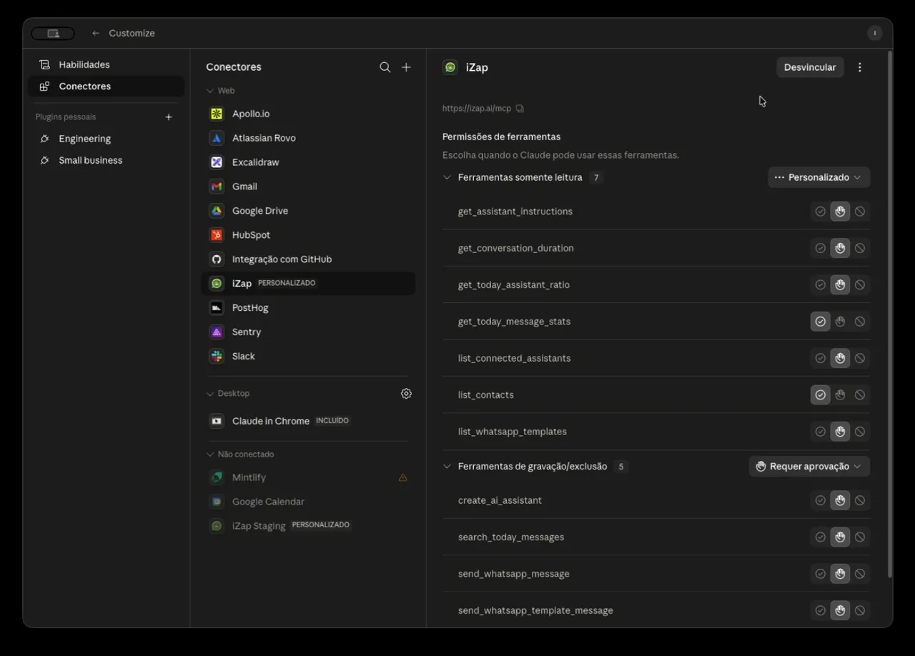 List of iZap tools available inside Claude